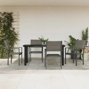vidaXL 5 pcs conjunto de jantar para jardim aço e textilene preto