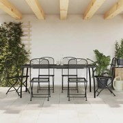 vidaXL 7 pcs conjunto de jantar para jardim rede de metal antracite