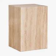 Pack De 2 Mesas De Cabeceira 35x35 Cm Em Pedra Natural Aluret Travertine - Sklum