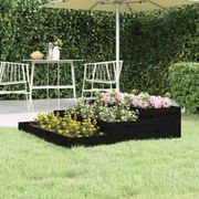 vidaXL Vaso/floreira 107x107x27 cm pinho maciço preto