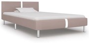 Estrutura de cama 90x200 cm couro artificial cappuccino