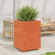 vidaXL Vaso/floreira de jardim 50x50x72,5 cm pinho maciço castanho mel