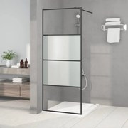 vidaXL Divisória de chuveiro 80x195 cm vidro semiopaco ESG preto