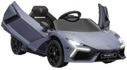 AIYAPLAY Carro Elétrico para Crianças Carro Lamborghini Revuelto com Bateria 12V  Faróis LED e Música 105x60x40 cm Cinza