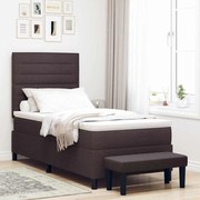 vidaXL Cama Box Spring com Colchão e Banco Castanho Escuro 80x200 cm Tecido