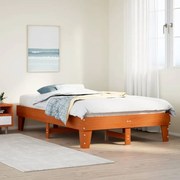 vidaXL Cama sem colchão 120x200 cm madeira pinho maciça castanho-mel