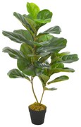 vidaXL Planta figo folhas de violino artificial com vaso 90 cm verde