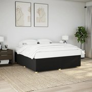Estrutura de cama sem colchão 200x200 cm tecido preto