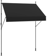 Outsunny Toldo Manual Retrátil 200x120 cm Toldo Exterior Enrolável Altura Ajustável com Manivela 210-310 cm Proteção UV30+  Preto