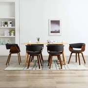 vidaXL Cadeiras jantar 6 pcs madeira curvada e tecido cinzento