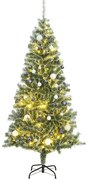 Árvore Natal artificial c/ 300 luzes LED, bolas e neve 240 cm