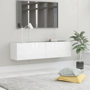 vidaXL Móvel de TV 120x30x30 cm derivados de madeira branco brilhante