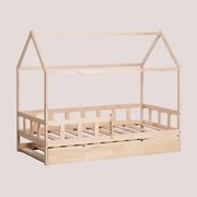 Cama Ninho Para Colchão De 90 X 190 Cm Em Madeira Kelly Kids Madeira Natural & 90 X 190 Cm - Sklum