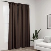 vidaXL Cortinas opacas asp. linho ganchos 290x245cm cinza-acastanhado