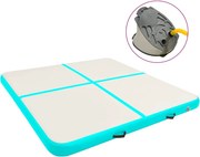 vidaXL Colchão de ginástica insuflável c/ bomba 200x200x20cm PVC verde