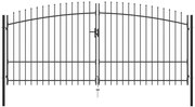 vidaXL Portão de cerca com porta dupla e topo em lanças 400x225 cm
