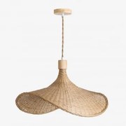 Lâmpada De Teto Suspensa Em Bambu Chaifer Natural & 55 X 45 Cm - Sklum