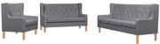 Conjunto de sofás 3 pcs tecido cinzento