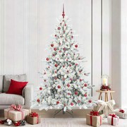 vidaXL Árvore de Natal Articulada Artificial Branco 210 cm PVC e Aço