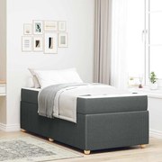 vidaXL Estrutura da Cama com colchão Cinza Escuro 80 x 200 cm tecido