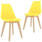 Cadeiras de jantar 2 pcs plástico amarelo