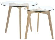 vidaXL Conjunto de mesas de apoio 2 pcs vidro temperado