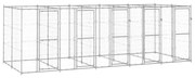 vidaXL Canil de exterior 12,1 m² aço galvanizado