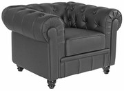 Poltrona CHESTER NEW – Pele Sintética Preta – 105x86x69 cm
