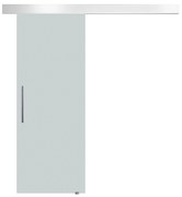 HOMCOM Porta de Correr de Vidro 90x205 cm Porta de Correr de Vidro com Trilho Translúcida
