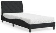 vidaXL Cama com colchão 80x200 cm veludo preto