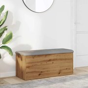 vidaXL Banco arrumação 102x42x45 cm deriv. madeira carvalho artisiano