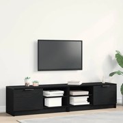 Cabide de TV vidaXL 2 pcs Carvalho Preto 80x35x36,5 cm Madeira de engenharia