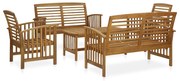 5 pcs conjunto lounge de jardim madeira de acácia maciça