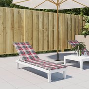 vidaXL Almofadão cadeira de terraço (75+105)x50x4 cm xadrez vermelho