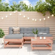 5 pcs conjunto lounge de jardim madeira de douglas maciça