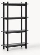 Estante grande em madeira de carvalho com prateleiras de vidro Alex