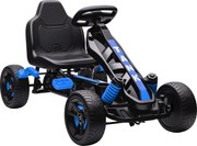 AIYAPLAY Kart a Pedais para Crianças com Embraiagem Automática Travão e Rodas Antiderrapantes em EVA 100x59x60,5 cm Azul | Aosom Portugal