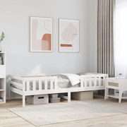 vidaXL Cama sem colchão 100x200 cm madeira de pinho maciça branco