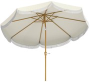 Outsunny Chapéu de Sol de Jardim Ø269 cm com Ângulo Ajustável e Manivela Proteção UV30+ Bege | Aosom Portugal