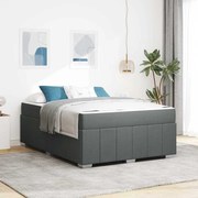 vidaXL Estrutura da Cama com colchão Cinza Escuro 140 x 200 cm tecido