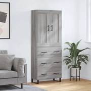 vidaXL Armário alto 69,5x34x180 cm derivados de madeira sonoma cinza