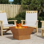 vidaXL Fire Pit Castanho 60 x 60 x 35 cm Aço