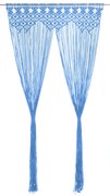 vidaXL Cortina em macramé 140x240 cm algodão azul
