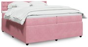 vidaXL Cama com molas/colchão 200x200 cm veludo rosa