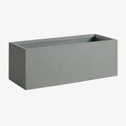 Vaso De Flores Retangular De Cimento Sergio 100 X 35 X 30 Cm & Cinza Claro - Sklum