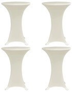 Capa para mesa de pé elástica Ø60 cm 4 pcs cor creme