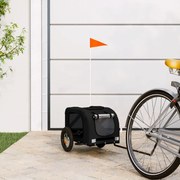 vidaXL Reboque bicicleta p/ animais tecido oxford/ferro preto