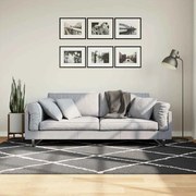 Tapete shaggy de pelo alto PAMPLONA 160x230 cm preto e creme