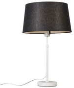Candeeiro de mesa branco com cúpula preta 35 cm ajustável - Parte Moderno