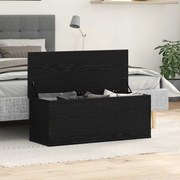Caixa de Armazenamento vidaXL Preta em Carvalho 102x35x35 cm em Madeira de Engenharia
